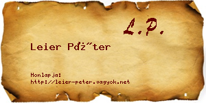 Leier Péter névjegykártya