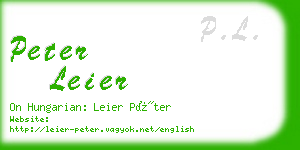 peter leier business card